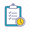 business, checklist, clipboard, deadline, task, time management, test