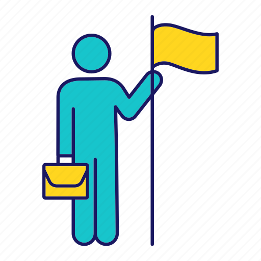 Achievement, business, flag, goal, person, success, target icon - Download on Iconfinder