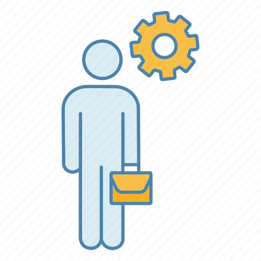 Briefcase, business, businessman, cogwheel, employee, manager, person icon - Download on Iconfinder