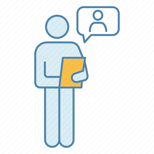 Candidate, clipboard, interview, job, person, resume, speech bubble icon - Download on Iconfinder