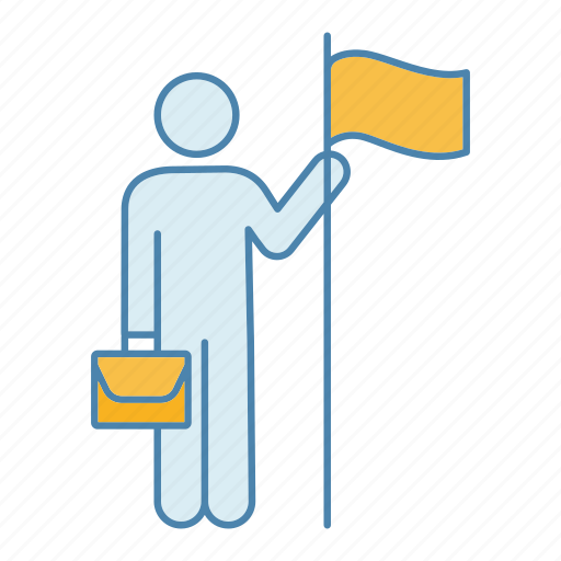 Achievement, business, flag, goal, person, success, target icon - Download on Iconfinder