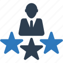 businessman, employee, rating, review, star