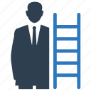 business success, business vision, businessman, stairs