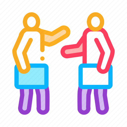 Conference, meeting, outlie, people, seminar, two, working icon - Download on Iconfinder
