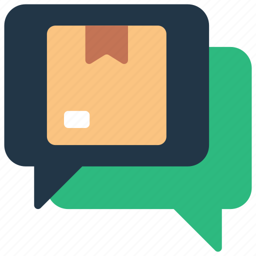 Product, discussion, discuss, conversation, parcel icon - Download on Iconfinder