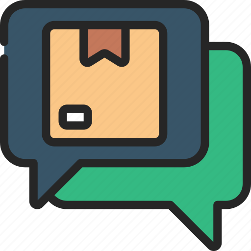 Product, discussion, discuss, conversation, parcel icon - Download on Iconfinder