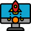 business, education, growth, launch, monitor, rocket, spaceship 