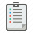 clipboard, data, items, note, notepad, record, word
