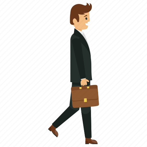 Business character, businessman character, businessman profile avatar, businessman walking for work, professional man illustration - Download on Iconfinder