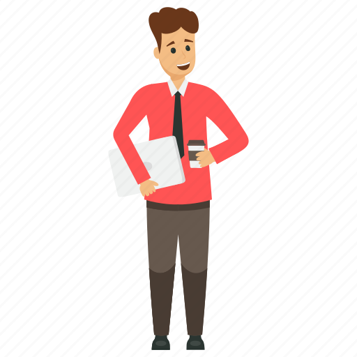 Business person with coffee, businessman with coffee, male business avatar, stylish businessman, young business character illustration - Download on Iconfinder