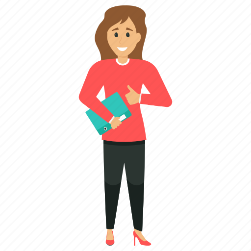 Business woman, business woman avatar, business woman holding clipboard, female employee, professional woman illustration - Download on Iconfinder