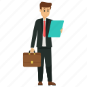 businessman reading file, businessperson, dealer, investor, trader