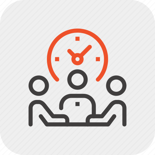 Clock, management, meeting, people, team, time, work icon - Download on Iconfinder