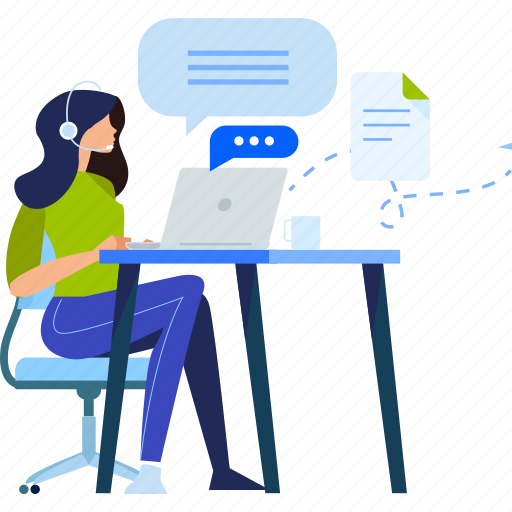 Support, communication, crm, contact, assistance, message, chat illustration - Download on Iconfinder