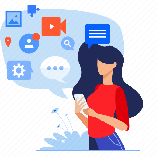 Communication, social media, marketing, social network, seo, app, ui illustration - Download on Iconfinder