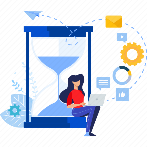 Deadline, time, hourglass, business, project, management, process illustration - Download on Iconfinder