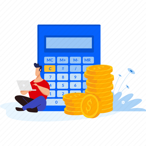Finance, calculating, money, banking, tax, borrow, loan illustration - Download on Iconfinder