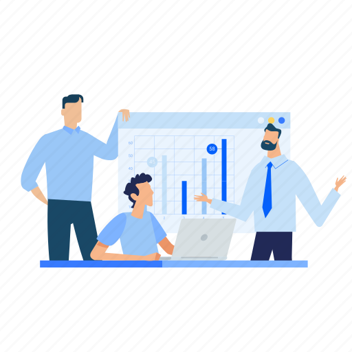 Business, consulting, management, team, report, analytics, graph illustration - Download on Iconfinder