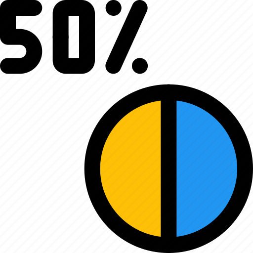 Fifty, percent, pie, chart, business icon - Download on Iconfinder
