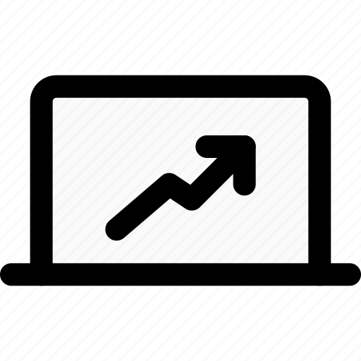 Laptop, chart, up, business icon - Download on Iconfinder
