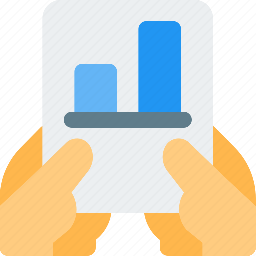 Holding, bar, chart, two, hands icon - Download on Iconfinder