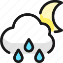 weather, night, rain, drops