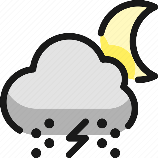 Weather, night, snow, thunder icon - Download on Iconfinder