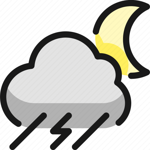 Weather, night, thunder, rain icon - Download on Iconfinder