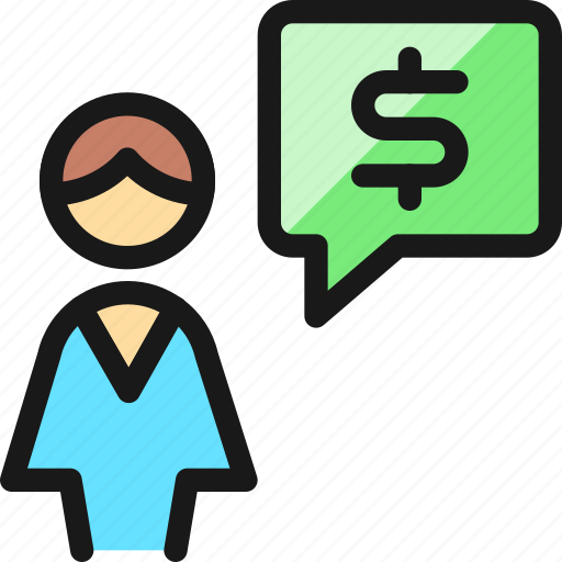 Cash, user, woman, message icon - Download on Iconfinder