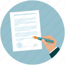 agreement, business, contract, document, hand, pen, sign