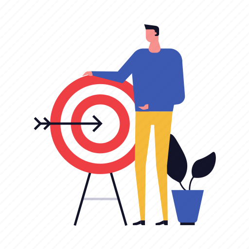 Aim, target, goal, businessman illustration - Download on Iconfinder
