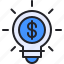 bulb, business, finance, lamp, money 