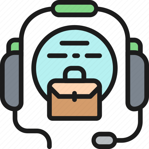 Briefcase, business, call, center, color, headset, worker icon - Download on Iconfinder