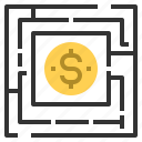 business, route, marketing, coin, money, maze, map