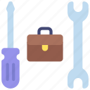 business, tools, brief, case, spanner, screwdriver