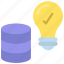 data, solutions, database, lightbulb, idea 