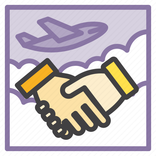 Airplane, business, deal, handshake, travel, agreement icon - Download on Iconfinder