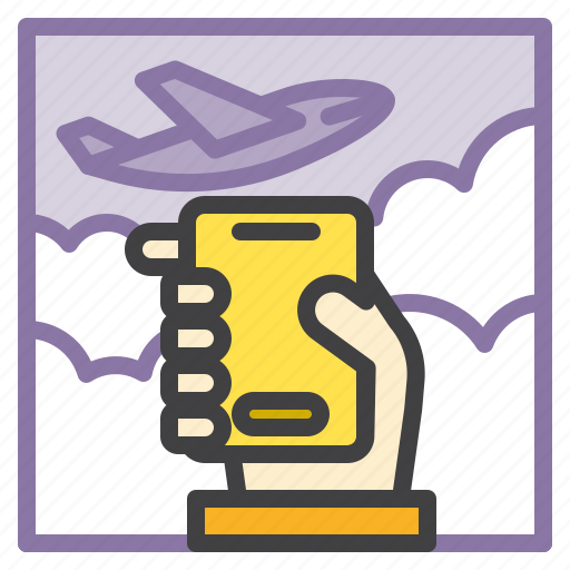 Airplane, business, mobile, smartphone, travel, hand icon - Download on Iconfinder