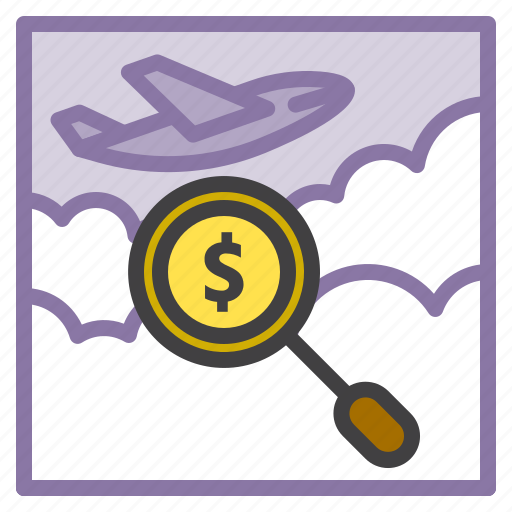 Airplane, business, money, search icon - Download on Iconfinder