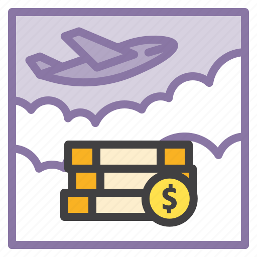 Airplane, currency, cash, travel, money, coin icon - Download on Iconfinder
