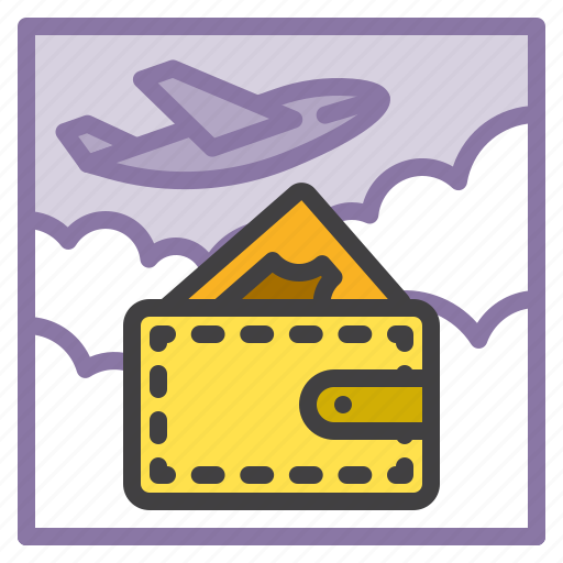 Airplane, business, cash, travel, money, wallet icon - Download on Iconfinder
