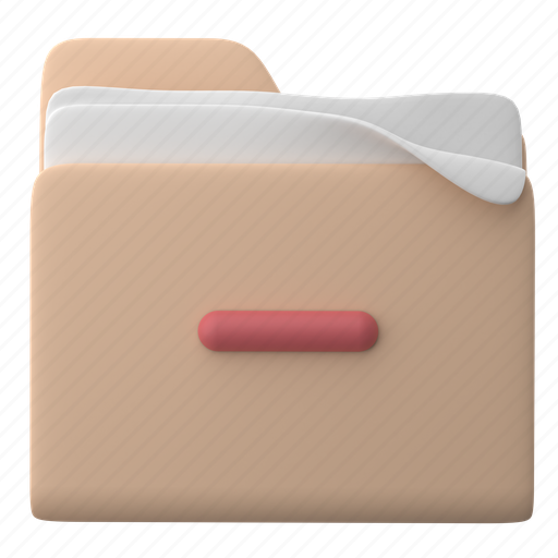 Files, and, folders, delete, remove, minus, file 3D illustration - Download on Iconfinder