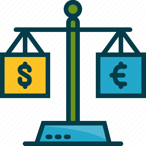 Balance, business, dollar, euro, exchange, money, scales icon - Download on Iconfinder