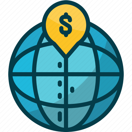 Business, dollar, globe, money, pin, world icon - Download on Iconfinder