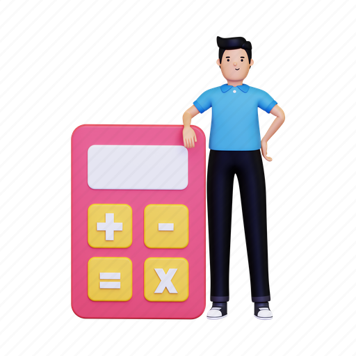 Calculator, math, calculate, accounting, finance, currency, bank 3D illustration - Download on Iconfinder