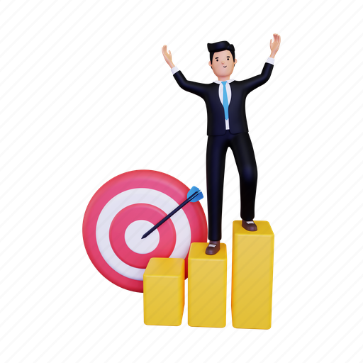 Personal goal, success, goal, target, focus, business, dartboard 3D illustration - Download on Iconfinder