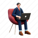working, laptop, business, man, character, computer, office, technology, device 