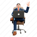 working, laptop, ok, gesture, business, man, character, notebook, device 