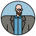 businessman, man, avatar, glasses, glabrous