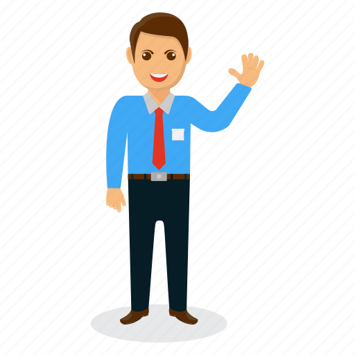 Businessman mascot, cartoon character, friendly businessman, happy businessman, man greeting icon - Download on Iconfinder